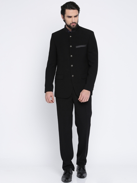 

Raymond Black Button Placket Contemporary Fit Ethnic Bandhgala Suit