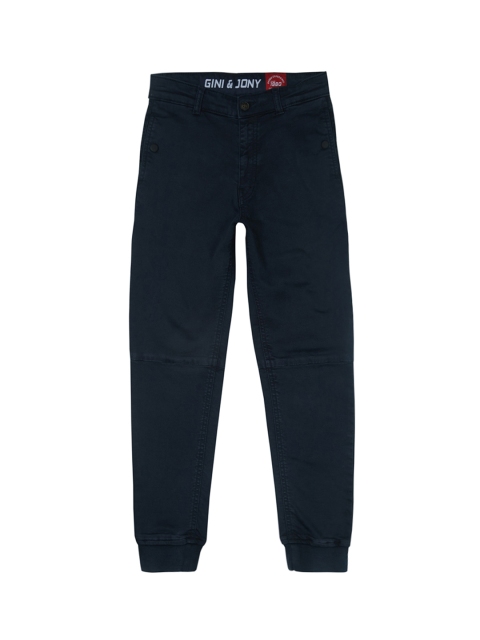 

Gini and Jony Boys Blue Regular Fit Solid Joggers