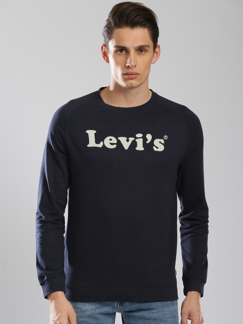 

Levis Men Navy Blue Printed Sweatshirt