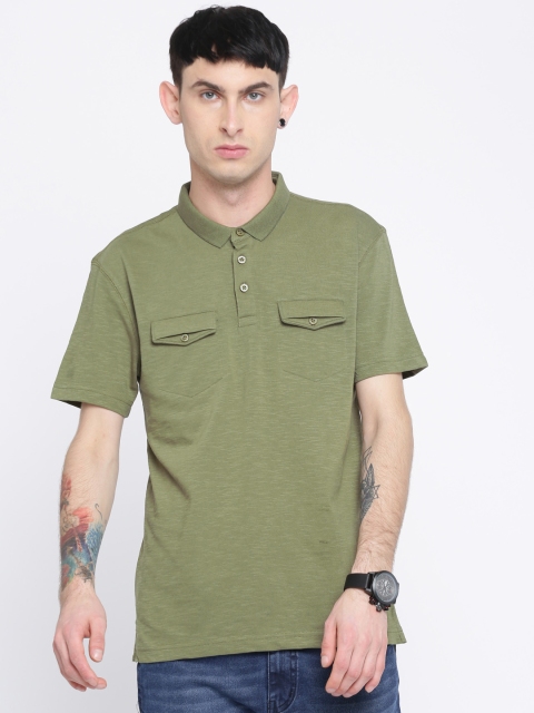 

Levis Men Olive Green Solid Polo T-shirt