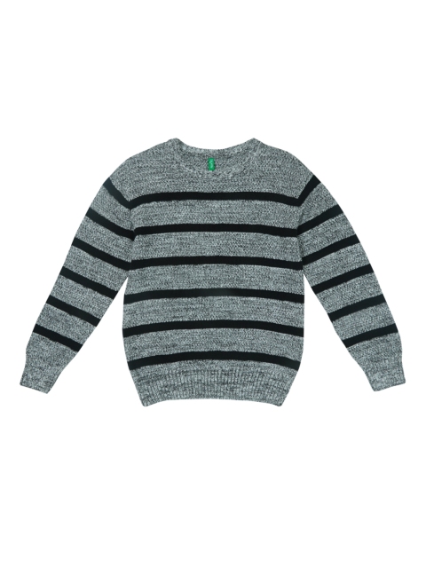 

Palm Tree Boys Grey & Black Self-Striped Pullover