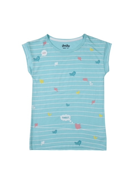 

Gini and Jony Girls Blue Printed Top