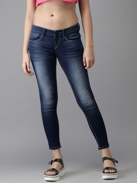 

HERE&NOW Women Blue Skinny Fit Mid-Rise Clean Look Stretchable Jeans