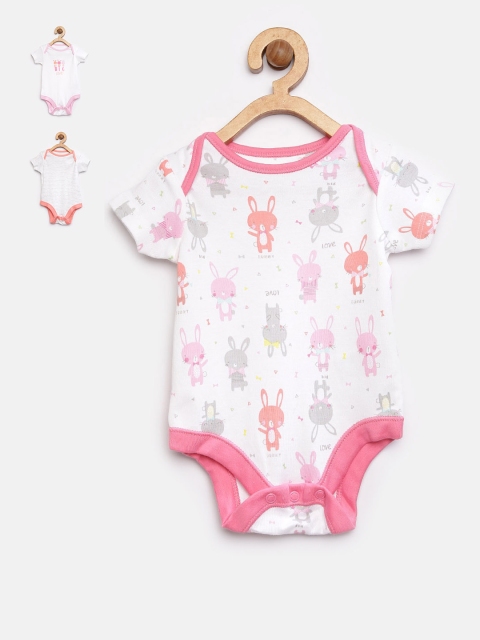 

mothercare Girls Pack of 3 Off-White Bodysuits