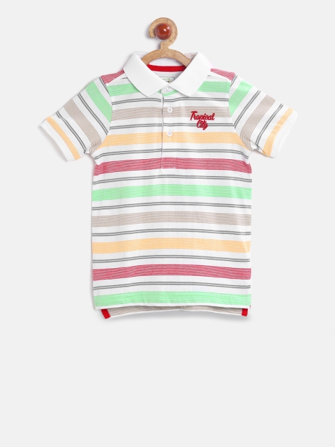 

mothercare Boys White Striped Polo T-shirt