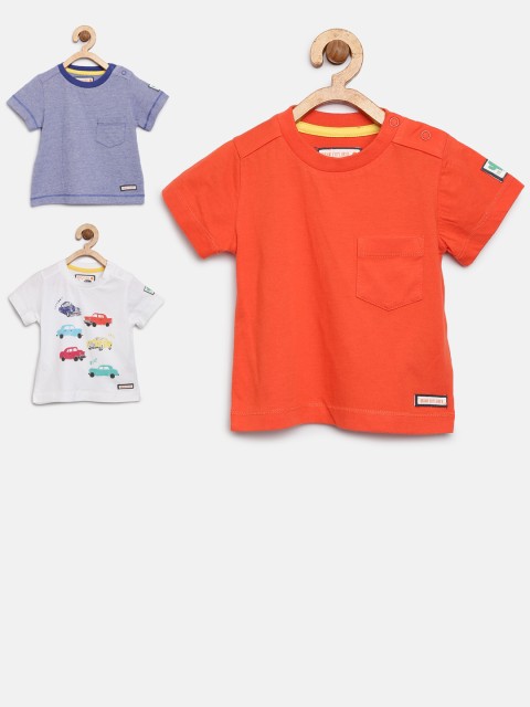 

mothercare Boys Pack of 3 Round Neck T-shirts, White