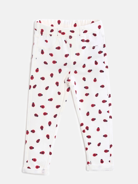 

mothercare Girls White & Red Relaxed Regular Fit Printed Chinos