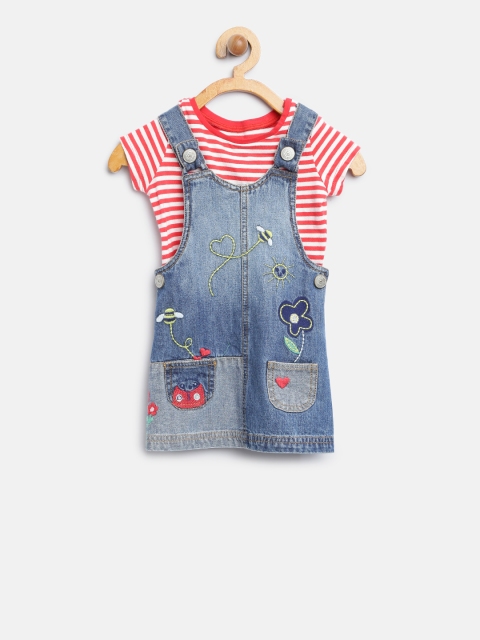 

mothercare Girls Blue Pinafore Dress with T-shirt