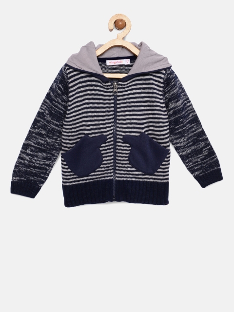 

Wingsfield Boys Navy Blue Striped Front-Open