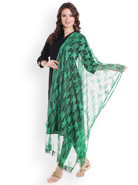 

Dupatta Bazaar Green Dupatta With Woven-Design