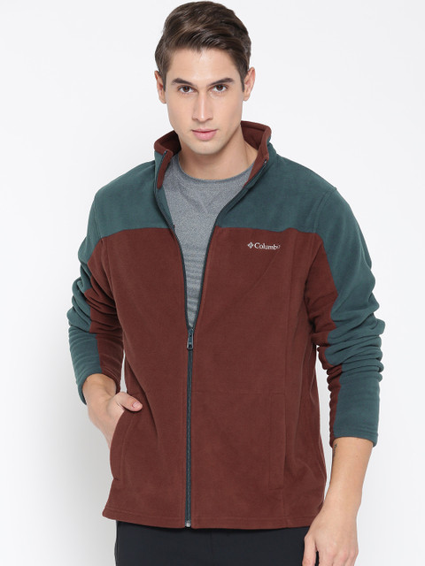 

Columbia Men Brown Colorblocked Western Ridge Fleece Winter Outdoor Jacket