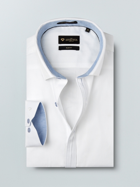 

INVICTUS Men White Slim Fit Solid Formal Shirt