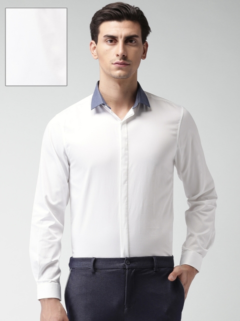 

INVICTUS Men White Slim Fit Solid Semiformal Shirt