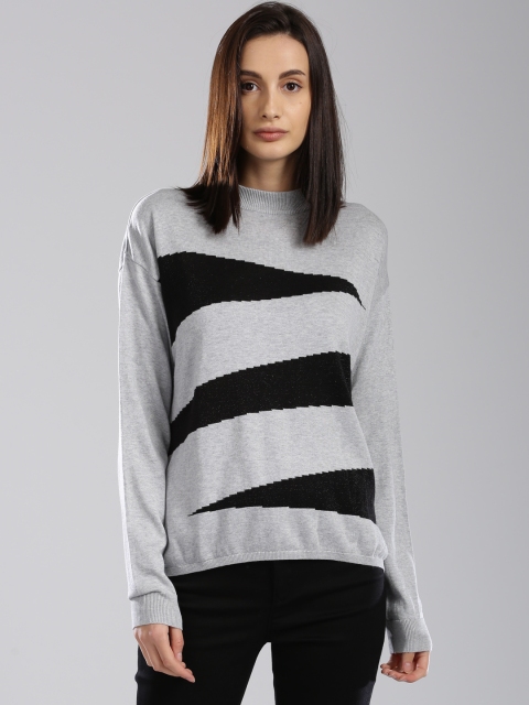 

Levis Women Grey Melange Self Design Pullover