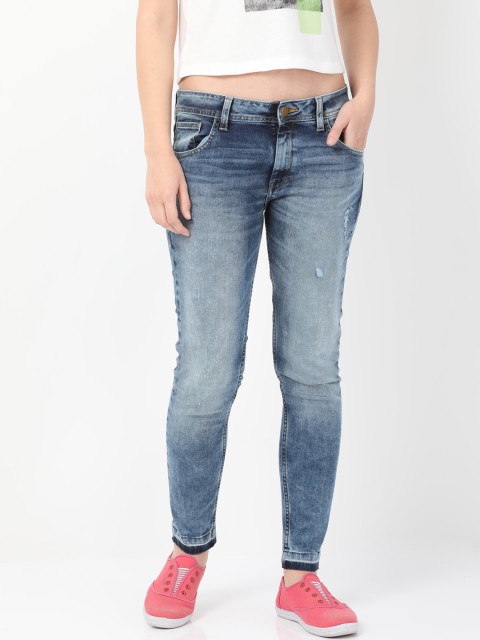 

Alibi Women Blue Skinny Fit Mid-Rise Mildly Distressed Stretchable Jeans
