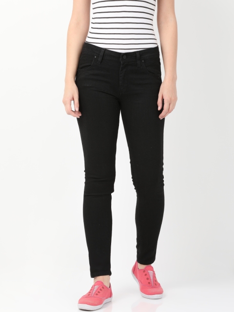 

Alibi Women Black Slim Fit Mid-Rise Clean Look Stretchable Jeans