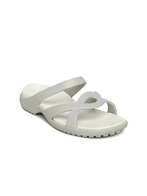 

Crocs Women Off-White Solid Meleen Twist Open Toe Flats