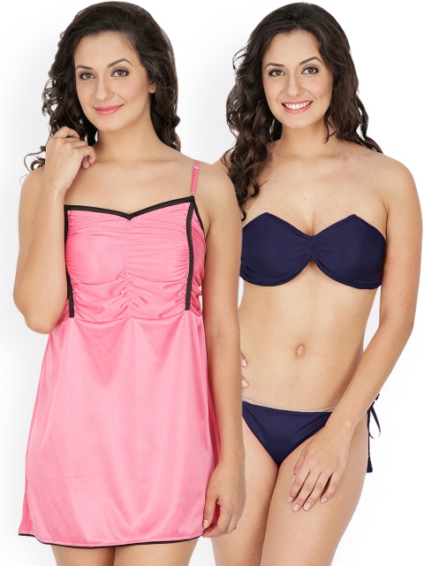 

Klamotten Pink & Navy Nightdress Set 221N-98R, Navy blue