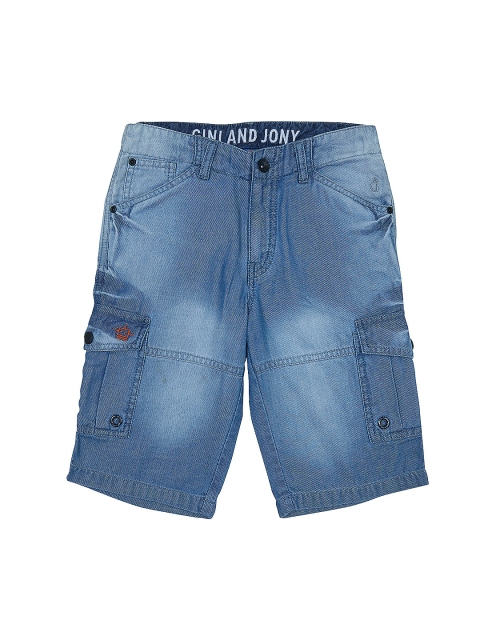 

Gini and Jony Boys Blue Solid Regular Fit Regular Shorts