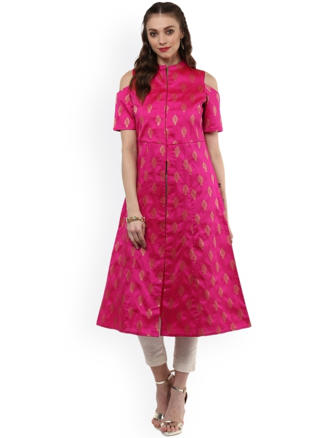 

Juniper Women Pink Embellished A-Line Kurta