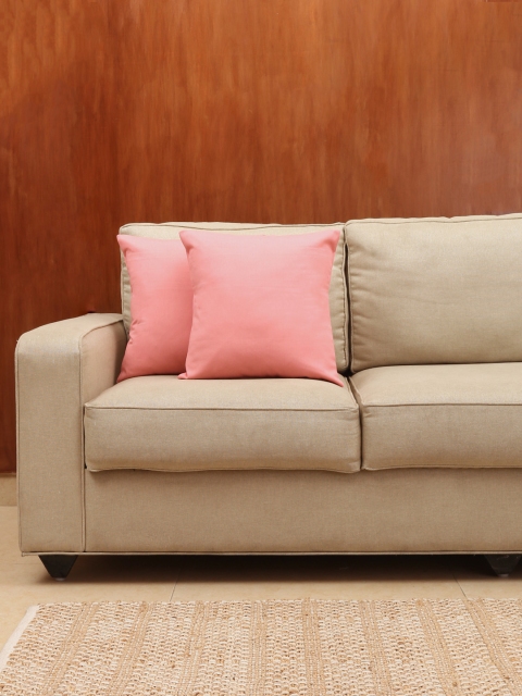 

House This Pink Set of 2 Solid 16" x 16" Square Cushion Covers