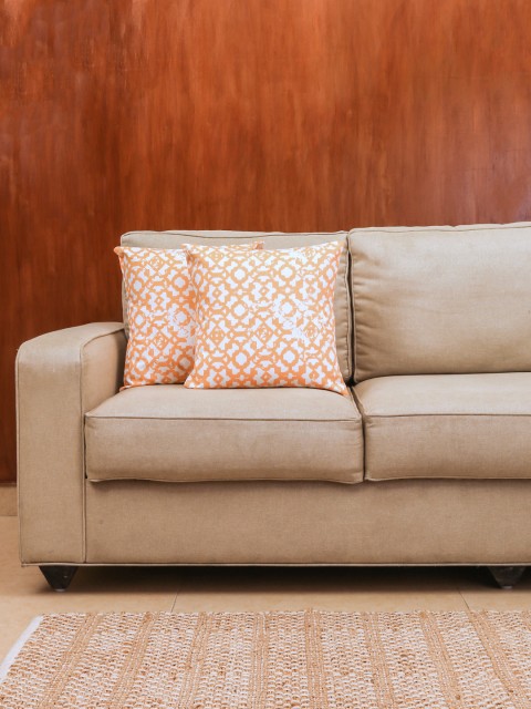 

House This Orange Set of 2 Printed 16" x 16" Square Cushion Covers