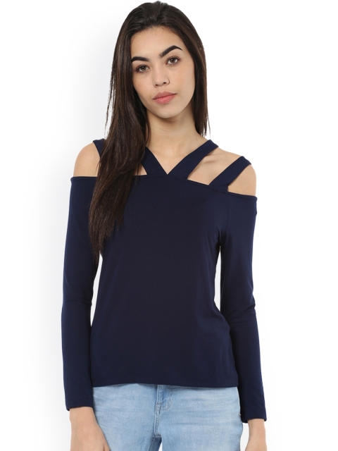 

Harpa Women Navy Blue Solid Top