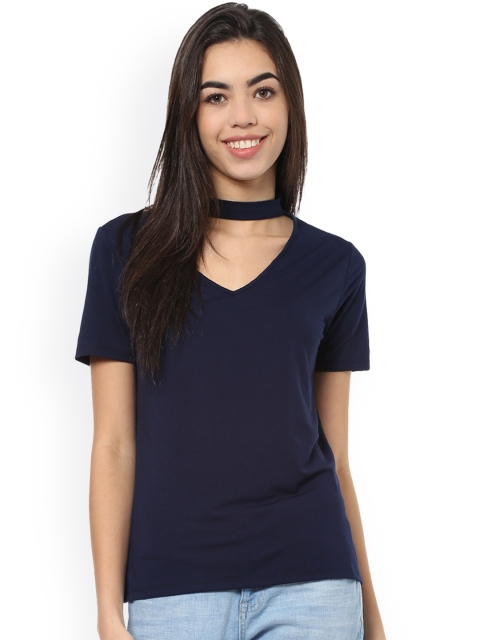 

Harpa Women Navy Blue Solid Top