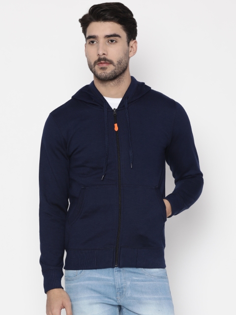 

Sports52 wear Men Navy Blue Solid Hooded Sweatshirt