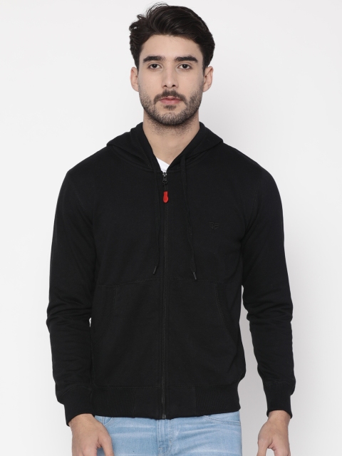 

Sports52 wear Men Black Solid Hooded Sweatshirt