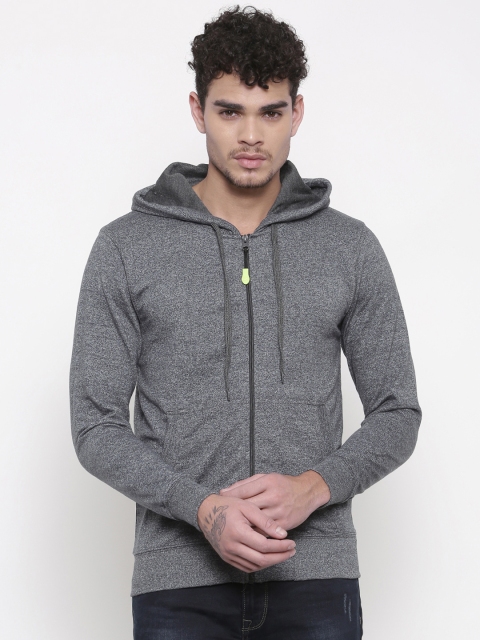 

Sports52 wear Men Charcoal Grey Solid Hooded Sweatshirt