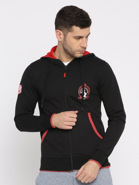 

Sports52 wear Men Black Solid Hooded Sweatshirt