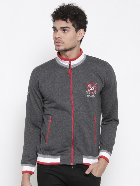 

Sports52 wear Men Charcoal Grey Solid Sweatshirt