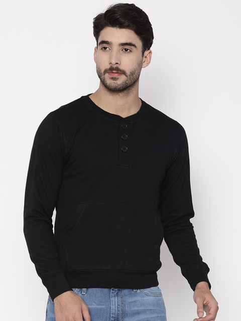 

Sports52 wear Men Black Solid Sweatshirt