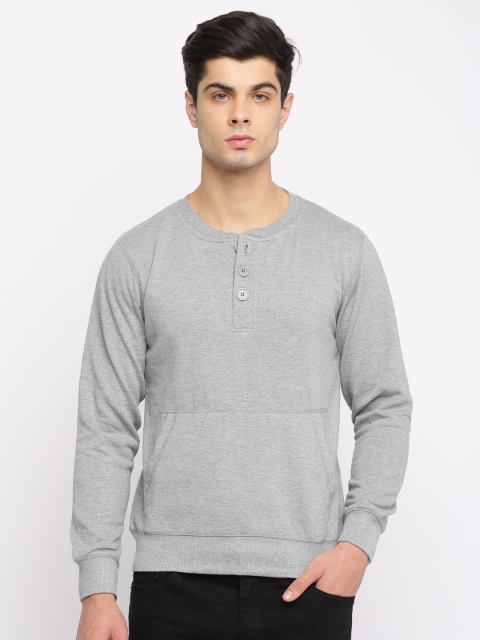 

Sports52 wear Men Grey Melange Solid Sweatshirt