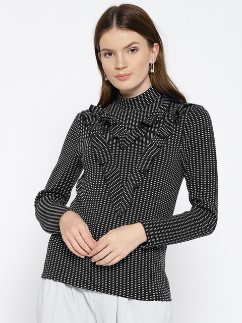

Vero Moda Women Navy Blue Striped Pullover