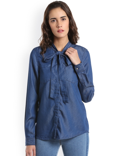 

Vero Moda Women Blue Regular Fit Solid Casual Shirt