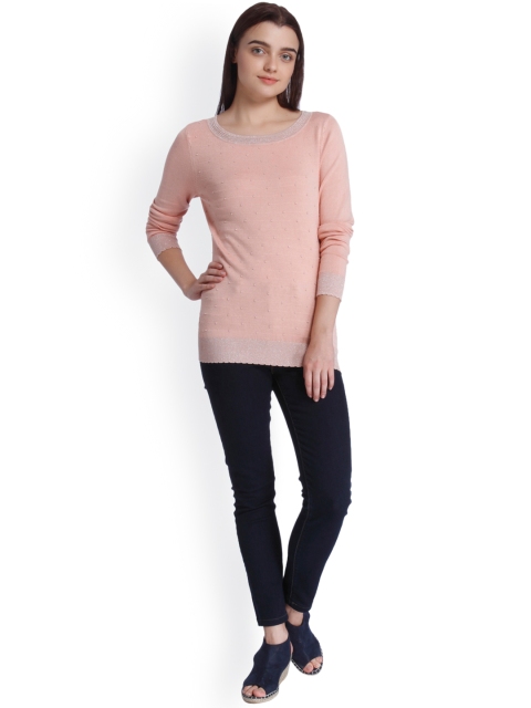 

Vero Moda Women Peach-Coloured Self-Design Top, Pink