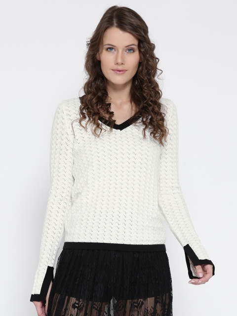 

Vero Moda Women White Self-Design Top