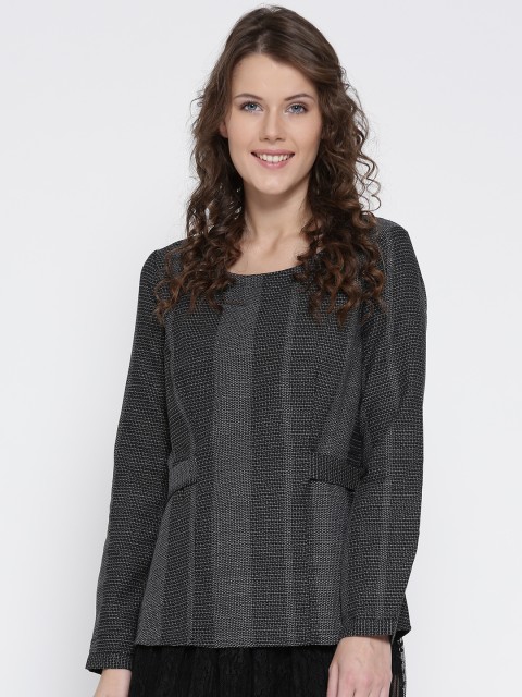 

Vero Moda Women Black Self-Design Top