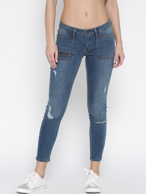 

Vero Moda Women Blue Regular Fit Low-Rise Mildly Distressed Stretchable Jeans
