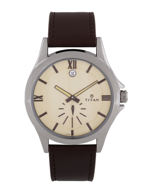 

Titan Men Beige Analogue Watch 9323SL01