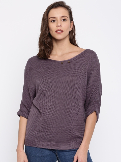 

CODE by Lifestyle Women Purple Self Design Sweater