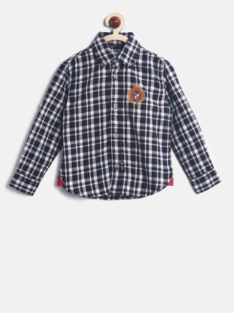 

U.S. Polo Assn. Kids Boys Blue & White Checked Casual Shirt