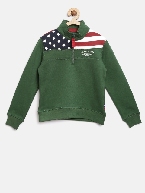 

U.S. Polo Assn. Kids Boys Green Printed Sweatshirt