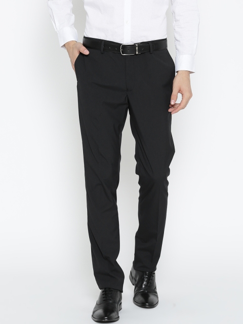 

Blackberrys Men Black Sharp Fit Solid Formal Trousers