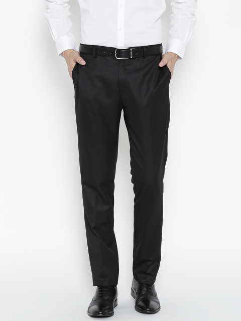 

Blackberrys Men Black Sharp Fit Solid Formal Trousers