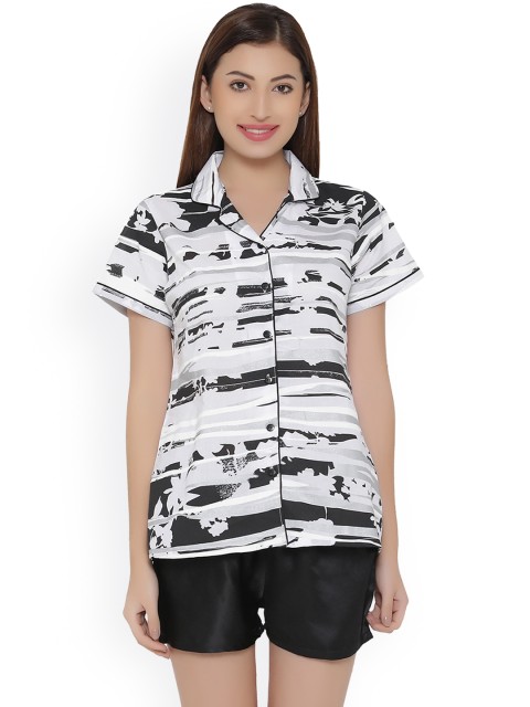 

Clovia Black Printed Lounge Set LS0231P13