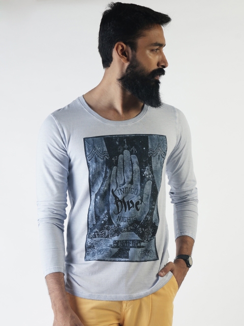 

Blue Saint Men Blue Printed Round Neck T-shirt