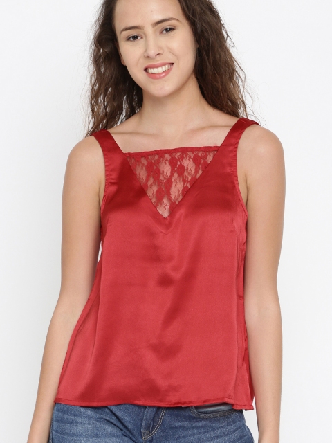 

DressBerry Women Red Solid Top